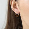 Wholesale Jewelry Niche Geometric 316L Stainless Steel Gold Plated Earrings For Women