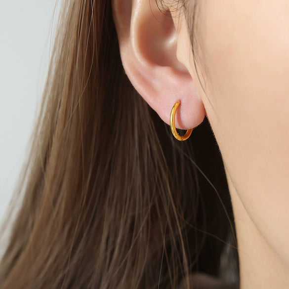 Wholesale Jewelry Niche Geometric 316L Stainless Steel Gold Plated Earrings For Women