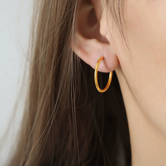 Wholesale Jewelry Niche Geometric 316L Stainless Steel Gold Plated Earrings For Women