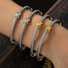 Wholesale Jewelry Niche Geometric 316L Stainless Steel Open Bracelet With Electroplating And Multilayer Line Twist Design