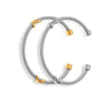 Wholesale Jewelry Niche Geometric 316L Stainless Steel Open Bracelet With Electroplating And Multilayer Line Twist Design