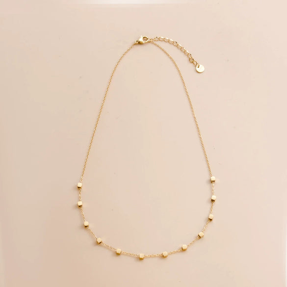 Wholesale Jewelry Niche Light Luxury Square Titanium Steel Necklace With Gold Plated Conventional Chain And Geometric Design