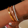 Wholesale Jewelry Niche Simple 316L Stainless Steel Goldplated Bracelet With Carving And Geometric Roman Numerals Design