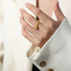 Wholesale Jewelry Niche Style Irregular Geometric 316L Stainless Steel Gold Plated Opening Ring