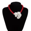 Wholesale Jewelry Niche Style Metal Alloy Flower Pendant Necklace With Electroplating Treatment