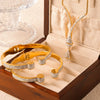 Wholesale Jewelry Niche Style 316L Stainless Steel Goldplated With Chain Pattern