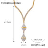 Wholesale Jewelry Niche Style 316L Stainless Steel Goldplated With Chain Pattern