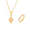 Wholesale Jewelry Niche Style 316L Stainless Steel Pendant Necklace With Quadrilateral Pattern And Cat's Eye Pendant