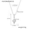 Wholesale Jewelry Niche Style 316L Stainless Steel Pendant Necklace With Quadrilateral Pattern And Cat's Eye Pendant