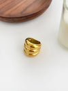 Wholesale Jewelry Nordic Style Exaggerated Color Block 316 Stainless Steel  18K Gold Plated Irregular Rings
