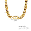 Wholesale Jewelry Nordic Style French Style Letter 304 Stainless Steel 18K Gold Plated Hollow Out Necklace