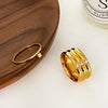 Wholesale Jewelry Nordic Style Romantic Simple Style Geometric 316L Stainless Steel  Zircon 18K Gold Plated Plating Inlay Rings