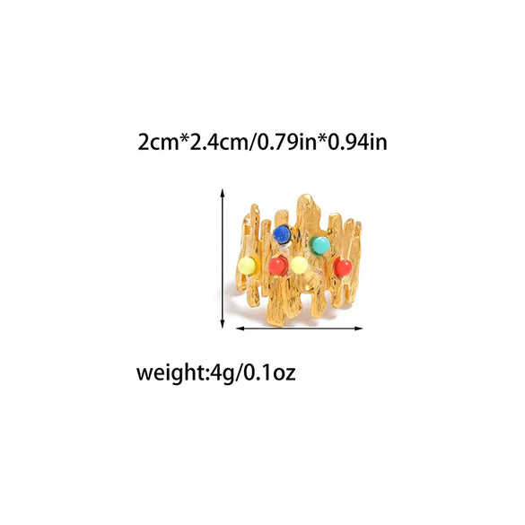 Wholesale Jewelry Novelty Pastoral Streetwear Stump 304 Stainless Steel 14K Gold Plated Plating Open Rings