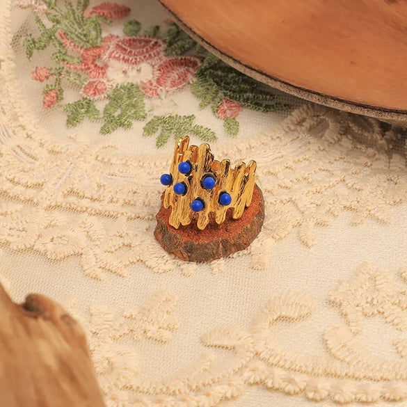 Wholesale Jewelry Novelty Pastoral Streetwear Stump 304 Stainless Steel 14K Gold Plated Plating Open Rings