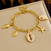 Wholesale Jewelry Ocean Series Beach Style Stainless Steel Animal Zodiac Pendant Bracelet Gold Plated