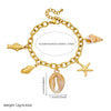 Wholesale Jewelry Ocean Series Beach Style Stainless Steel Animal Zodiac Pendant Bracelet Gold Plated