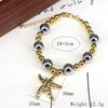 Wholesale Jewelry Ocean Series Cute Starfish Pendant Geometric Gold Plated Copper Beads Gold And Silver Gradient Bracelet