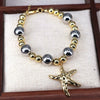 Wholesale Jewelry Ocean Series Cute Starfish Pendant Geometric Gold Plated Copper Beads Gold And Silver Gradient Bracelet