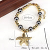 Wholesale Jewelry Ocean Series Cute Starfish Pendant Geometric Gold Plated Copper Beads Gold And Silver Gradient Bracelet