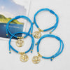 Wholesale Jewelry Ocean Series Starfish Sailboat Fish Pendant Handwoven Copper Electroplated Unisex Bracelet