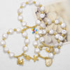 Wholesale Jewelry Ocean Series Starfish Shell Love Pendant Copper Gold Plated Geometric Style Bracelet