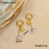 Wholesale Jewelry Ocean Style Ceramic Starfish Shell Stainless Steel Earrings Electroplating Design