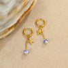 Wholesale Jewelry Ocean Style Ceramic Starfish Shell Stainless Steel Earrings Electroplating Design