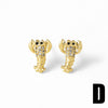 Wholesale Jewelry Ocean Style Copper Goldplated Geometric Starfish Octopus Earrings