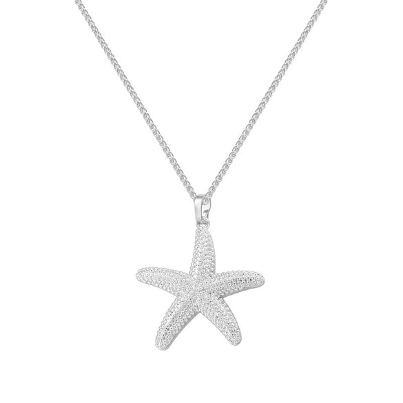 Wholesale Jewelry Ocean Style Copper Goldplated Starfish Pendant Necklace