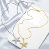Wholesale Jewelry Ocean Style Copper Goldplated Starfish Pendant Necklace