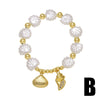 Wholesale Jewelry Ocean Style Copper Pearl Shell Starfish Pendant Bracelet Electroplated For Women