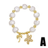 Wholesale Jewelry Ocean Style Copper Pearl Shell Starfish Pendant Bracelet Electroplated For Women
