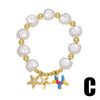 Wholesale Jewelry Ocean Style Copper Pearl Shell Starfish Pendant Bracelet Electroplated For Women