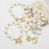 Wholesale Jewelry Ocean Style Copper Pearl Shell Starfish Whale Gold Plated Bracelet