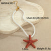 Wholesale Jewelry Ocean Style Exaggerated Colorful Starfish Stainless Steel 18K Electroplated Geometric Necklace