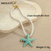 Wholesale Jewelry Ocean Style Exaggerated Colorful Starfish Stainless Steel 18K Electroplated Geometric Necklace