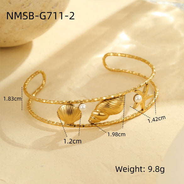 Wholesale Jewelry Ocean Style Stainless Steel Geometric Electroplating Women's Collection