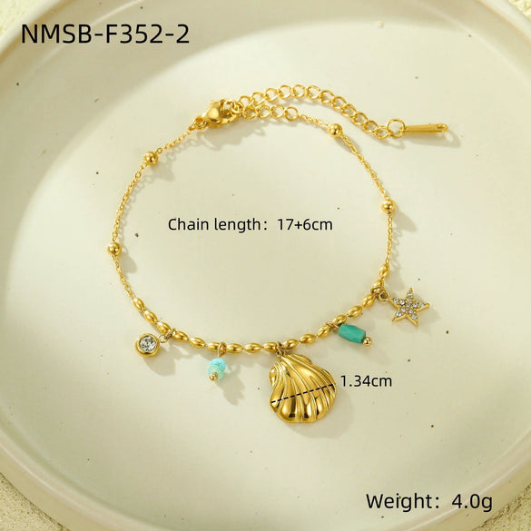 Wholesale Jewelry Ocean Style Stainless Steel Geometric Electroplating Women's Collection
