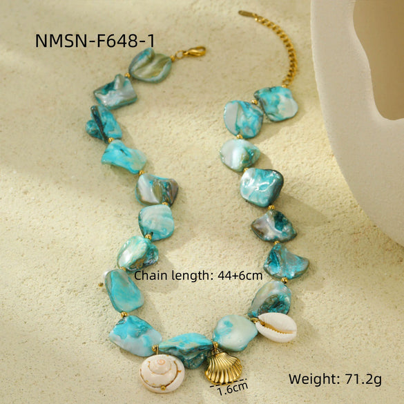 Wholesale Jewelry Ocean Style Stainless Steel Geometric Electroplating Women's Collection