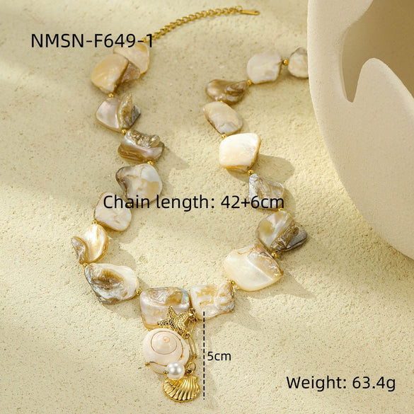 Wholesale Jewelry Ocean Style Stainless Steel Geometric Electroplating Women's Collection