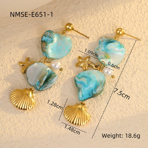 Wholesale Jewelry Ocean Style Stainless Steel Geometric Electroplating Women's Collection
