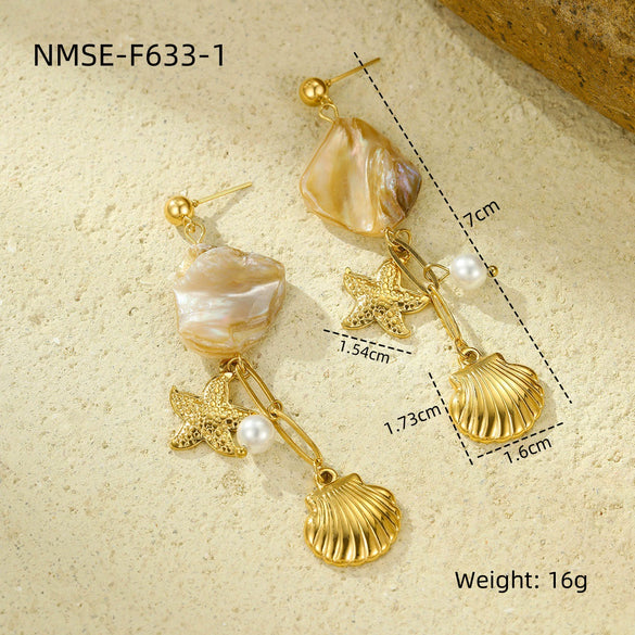 Wholesale Jewelry Ocean Style Stainless Steel Geometric Electroplating Women's Collection