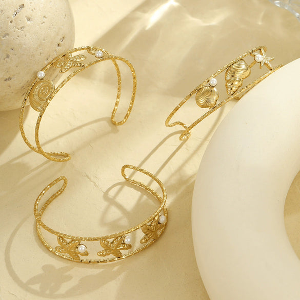 Wholesale Jewelry Ocean Style Stainless Steel Geometric Electroplating Women's Collection