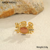 Wholesale Jewelry Ocean Style Stainless Steel Ring Shell Starfish Titanium Steel Open Ring Light Luxury Electroplating