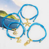 Wholesale Jewelry Ocean Style Starfish Small Fish Pendant Copper Braided Bracelet Electroplated