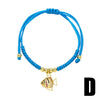 Wholesale Jewelry Ocean Style Starfish Small Fish Pendant Copper Braided Bracelet Electroplated