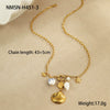 Wholesale Jewelry Ocean Wind Shell Starfish Titanium Steel Stainless Steel 18K Gold Plated Geometric Necklace Bracelet For Women