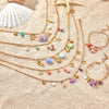 Wholesale Jewelry Ocean Wind Shell Starfish Titanium Steel Stainless Steel 18K Gold Plated Geometric Necklace Bracelet For Women