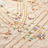 Wholesale Jewelry Ocean Wind Shell Starfish Titanium Steel Stainless Steel 18K Gold Plated Geometric Necklace Bracelet For Women