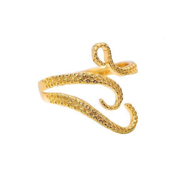 Wholesale Jewelry Octopus Foot Ring Copper 18K Gold Plated Electroplated Unisex